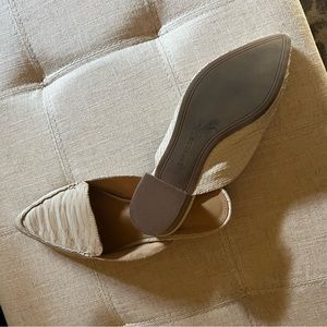 Express cream crocodile print mules. Size 7.